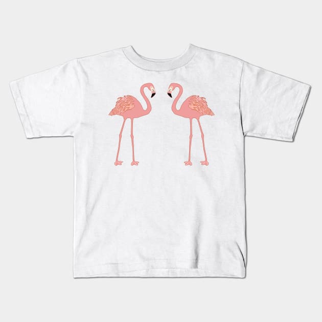 Flamingos, tropical, artwork, island, tropics, nature, gifts Kids T-Shirt by sandyo2ly